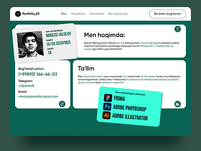 portfoilio landing page graphic design landing page portfolio ui