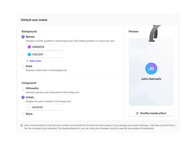 Avatar customization dashboard product design software design ui