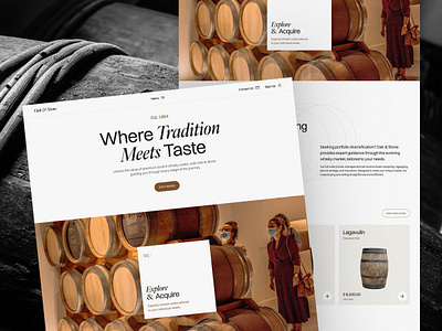 Whisky Investment Website ✸ Ecomm/Luxury about cards commerce ecommerce features hero image investment landing page luxury minimalist producer product page responsive design typography ui ui design ux ux design whiskey whisky