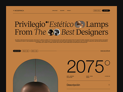 Modernica - Premium Lamps branding clean design graphic design helvetica hero interface landing page layout minimal product typography ui uidesign ux uxdesign visual web webdesign website