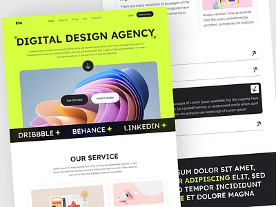 Design Agency Landing Page agency agency website ahmed tamjid clean design company creative creative agency creative direction design design agency digital agency home page landing page portfolio portfolio website professional studio swiss style web ui website design