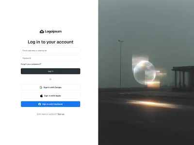 Log in page exploration [01] log in page log in page design minimal design minimal web design web design