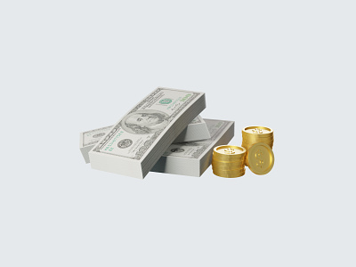 Money Stack 3D Icon 3d blender business cash coins currency deposit design dollar earning finance financial gold graphic design icon illustration money rich stack ui