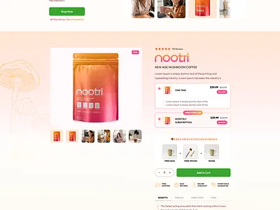 Nootri Landing Page Design design figma landing page design ui web design