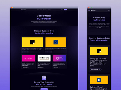 Neurolinx - AI Agency & Technology Startup Website Design agency agency website ai ai agency ai saas ai technology ai website clean dark website landing page saas saas startup saas website startup technology ui ux web design web3 website