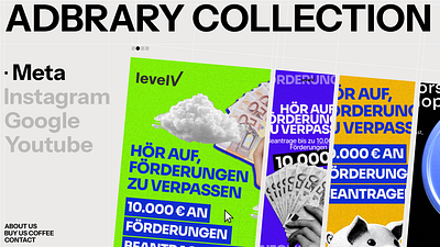 Ad Library landing page ads design editorial graphic design grid meta swiss ui ux website