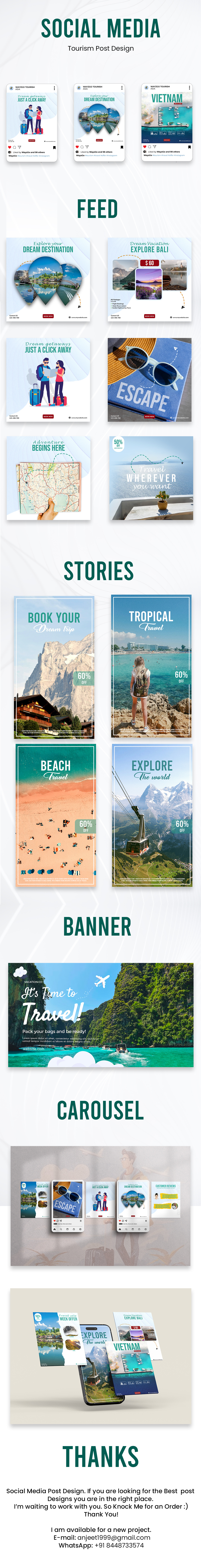 Social Media - Tourism 3d animation branding design designinspiration graphic design illustration instagram logo motion graphics photoshop ui ux