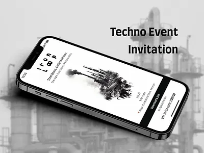 Techno Event - Invitation UI dailyui event fabrica figma invitation mobile mobile app techno ui ui078 ux uxui web design