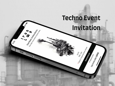 Techno Event - Invitation UI dailyui event fabrica figma invitation mobile mobile app techno ui ui078 ux uxui web design