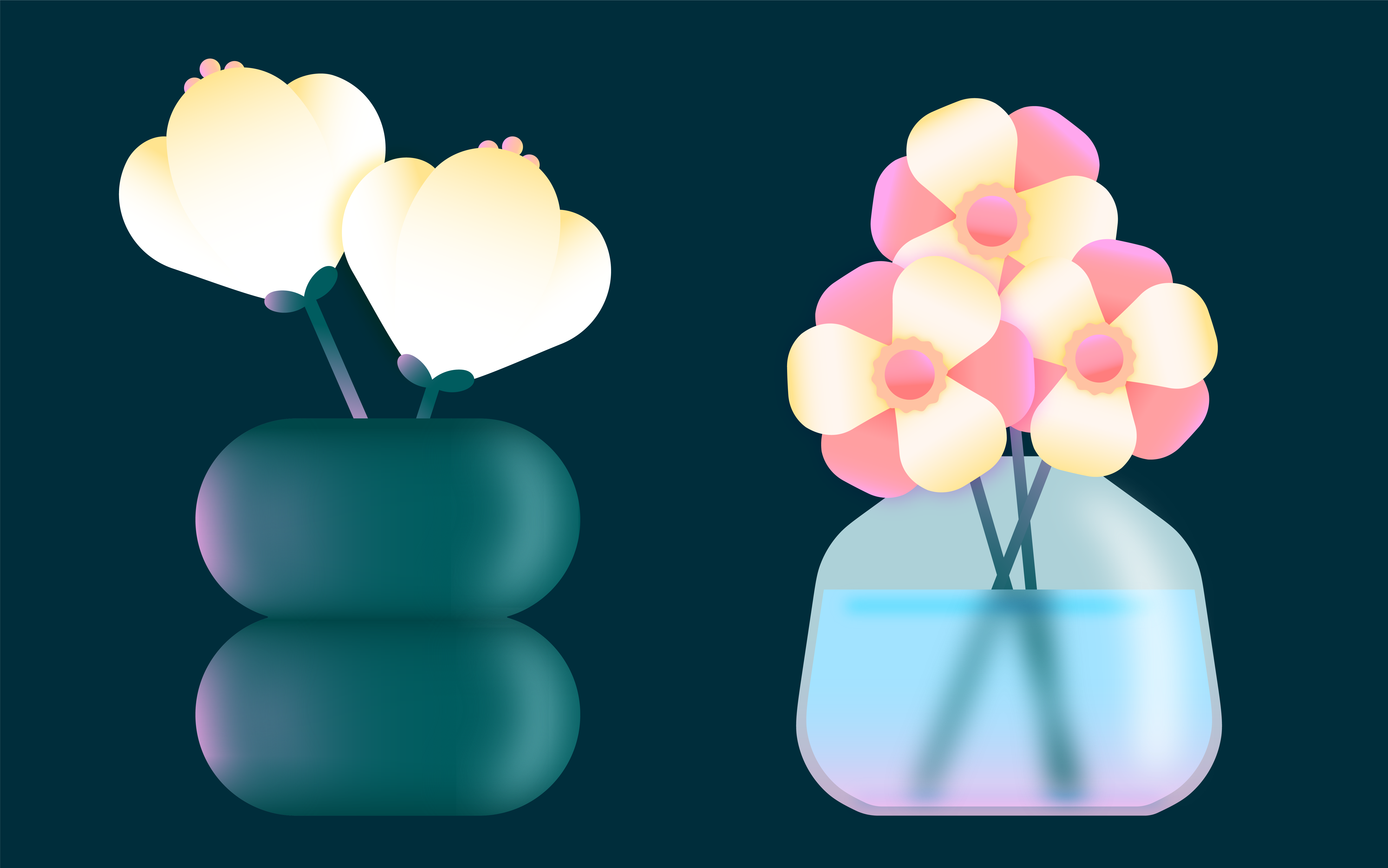 Google Play Mother's Day Flowers brand illustration campaign design floral flower flowers gift google gradient illustration love mom mother mothersday plants tech tulip vase vector