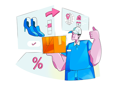 Package Delivery Illustration art avatars characters courier service delivery delivery app delivery service design digital illustrations fast delivery illustration logistics service tech technology
