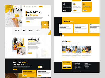 WebConstruct - Construction One Page Figma Template graphic design real estate