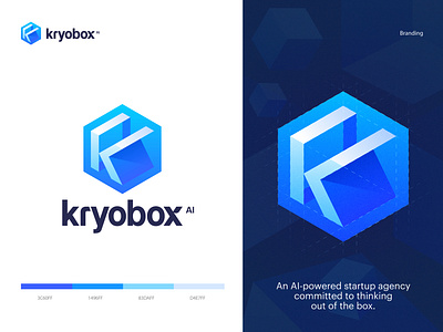 Kryobox AI Logo Design 3d k logo 3d modern logo ai startup logo brand branding creative logo identity isometric k logo isometric logo letter k logo logo design logodesign logos logotype mark startup agency logo symbol unique logo vector