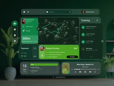 Food Delivery - Apple Vision Pro app apple vision concept dashboard delivery design product ui ux