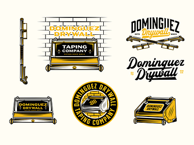 Dominguez Drywall Branding Design badge badge design brand branding branding design design graphic design illustration logo logo designer logomark logos logotype typography vector visual identity