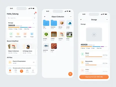 Cloud storage app design app app design cloud design file file manager folder mobile salung storage ui ui design ui ux
