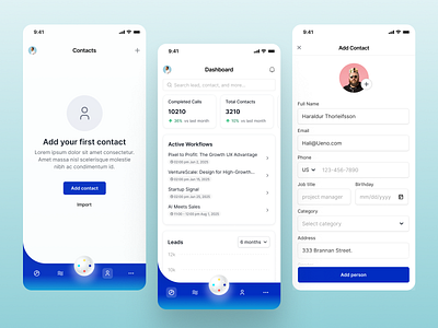 Dashboard - Nimbus ai ai app crm design graphic design mobile sales ui