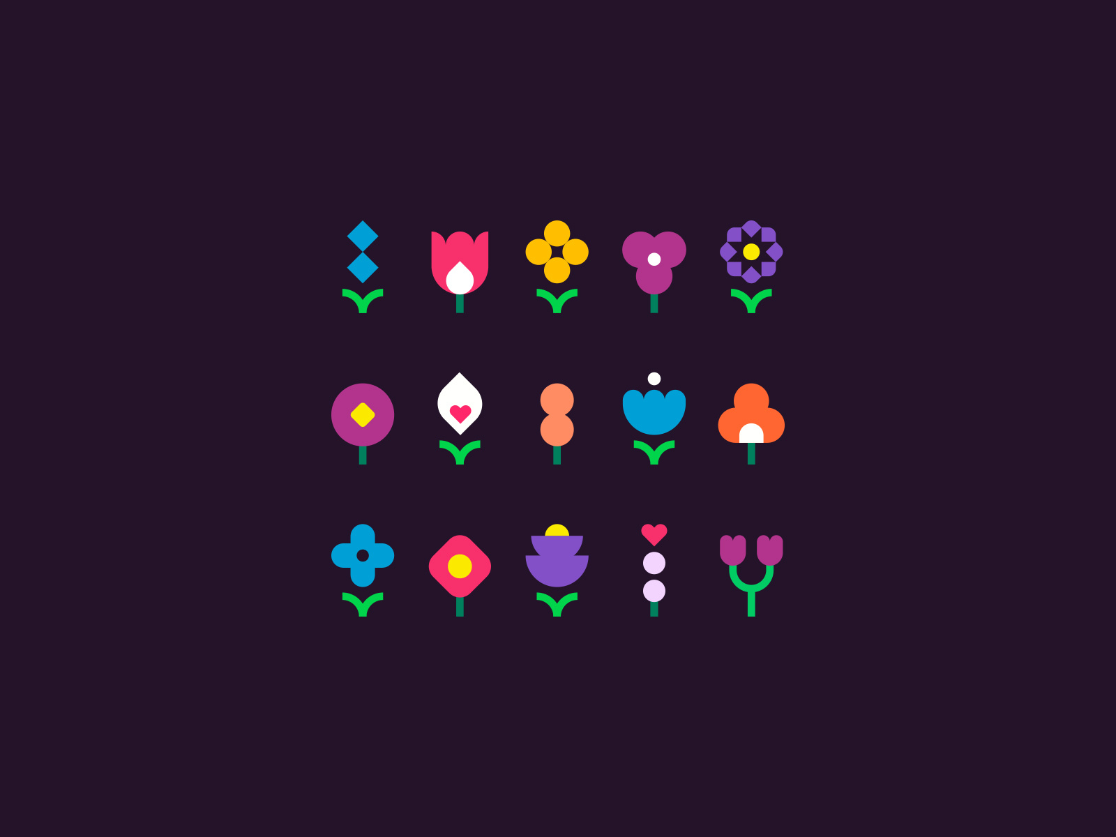 Example of Tiny flower icons