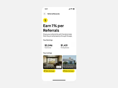 Real Estate App Rewards app design interaction interface iphone real estate rewards ui ui ux ux