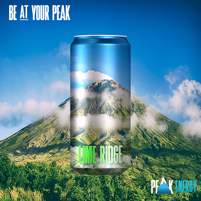 Peak Energy- Lime Ridge Flavor branding design graphic design logo package design