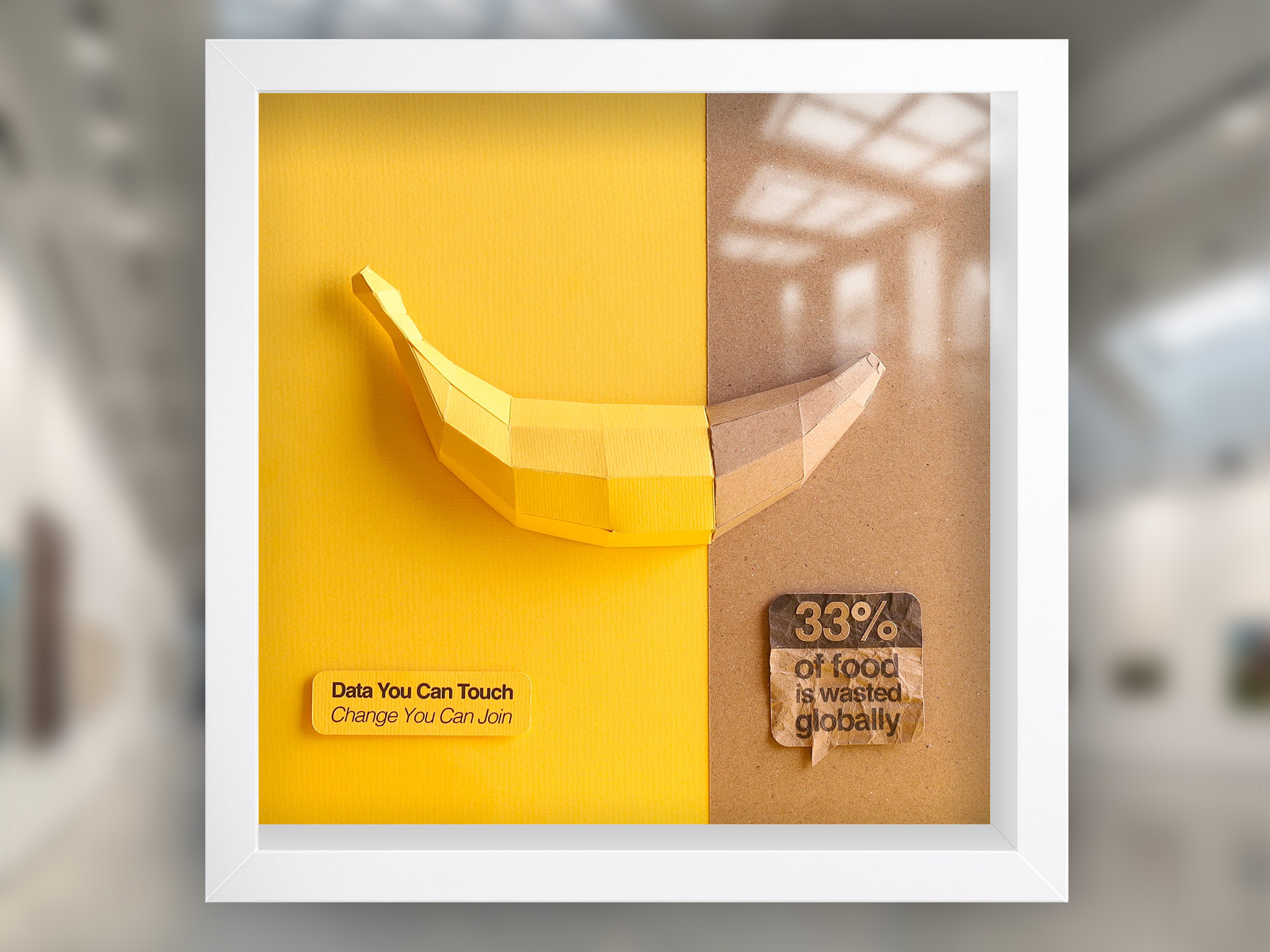 Handmade data visualization. 33% of the world’s food is wasted. communication design corporateart data data art data design data is beautiful data visualization dataviz handmade information design officeart paper paperart papercraft physical data visualization visual communication