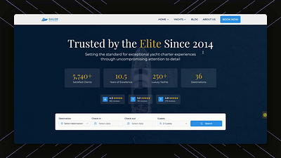 Sailor - Luxury Yacht Rental Website admin panel boat rental booking management booking website branding crm website dashboard rental website ui uiux ux ui web design website development yacht rental