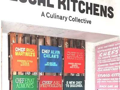 Hand painted/ lettered signs for Local Kitchens - Studio City branding design environmental design hand lettered hand painted sign graphics sign painter sign painting