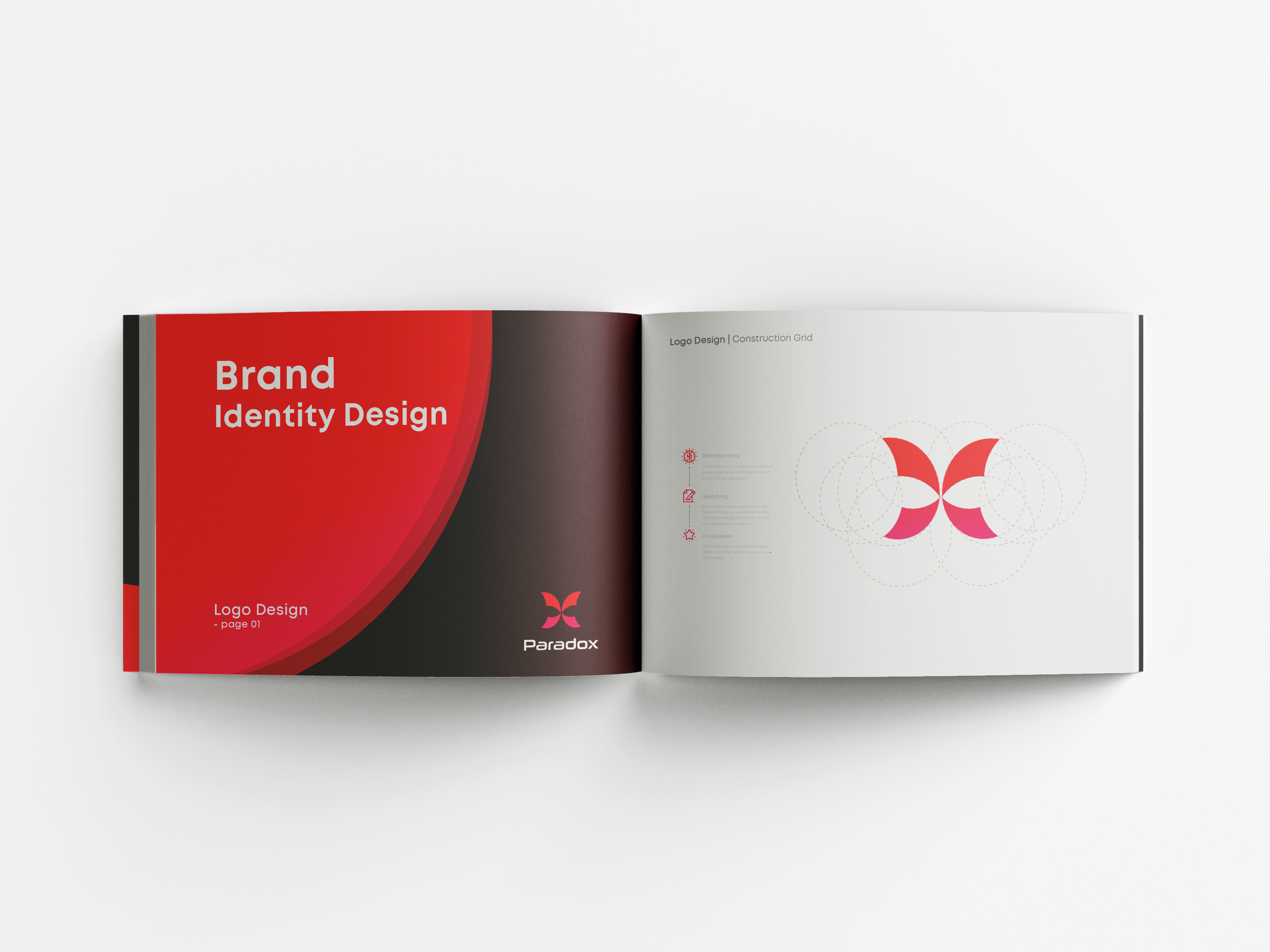 Logomark Design, Brand Style Guide, Logo Design for Paradox brand identity brand identity design brand mark brand style guide branding butterfly butterfly logo butterfly logo design logo logo design logo identity logomark paradox logomark x logo x shape