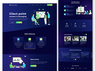 Eliect Learning Company Website Design 2023 branding dark theme dark website design homepage landingpage learning learning website trendy design ui ui ux website website design