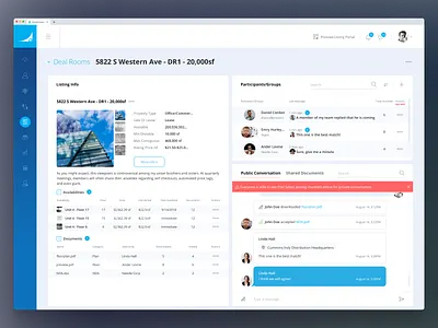 MarketSpace — Property Listing Portals and Secure Deal Rooms crm deal room group messenger real estate saas uxui