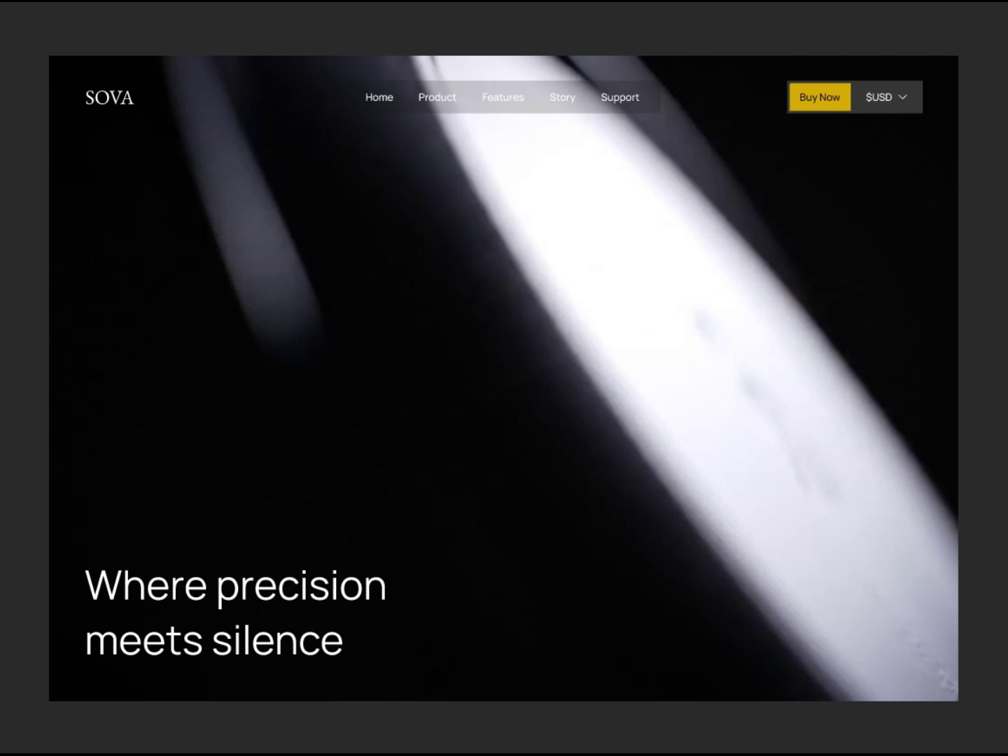 Example of Sova - Hero section exploration