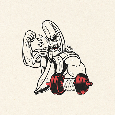 Strong banana art design fight graphic design illustration merchdesign strong tshirt