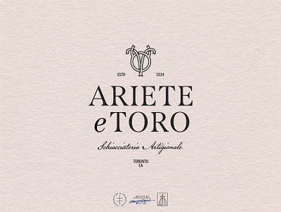 Ariete e Toro Master Logo aries astrology brand design brand identity branding branding design classic clean hand drawn identity design logo logo design logo designer logodesign minimal monogram restaurant taurus vintage visual identity