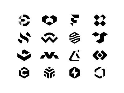 Logomarks black bold brand branding collection design geometric identity logo logomark minimalist negative space