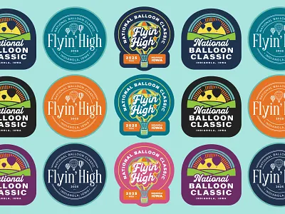2025 National Balloon Classic Stickers air balloon balloon balloon design balloon logo festival logo hot air balloon hot air balloon design hot air balloon logo iowa sticker sticker set