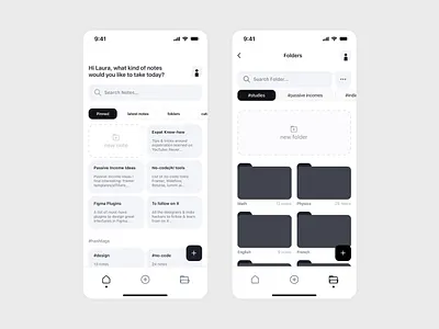 Note-taking app design app graphic design interface ios notes productivity software ui ux