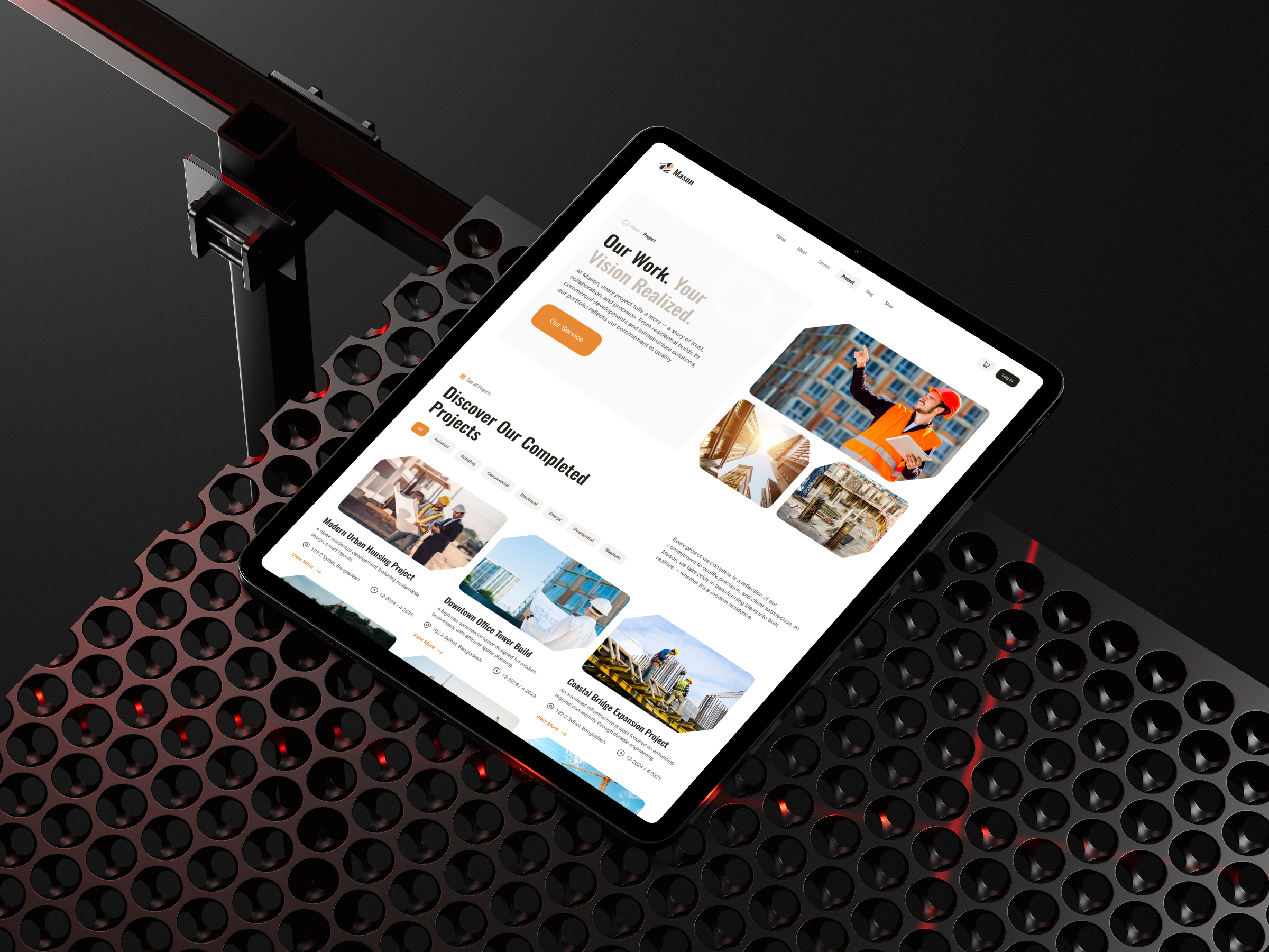 Example of Responsive Construction Website (UI/UX)