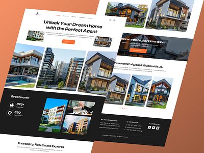 Real Estate Website UI landing page modern design realestate ui ux uxdesign website