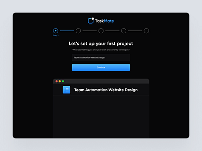 TaskMate – Simple Project Setup UI app design dashboard figma figma design management dashboard onboarding flow ui ui ui design ui designer uiux uiux designer ux ux design ux designer visual design web app web design web designer website website design