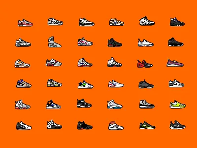 Sneaker Illustrations basketball branding design fashion graphic design icon iconography illustration illustrations logo logo design nike oregon shoes sneakers sports