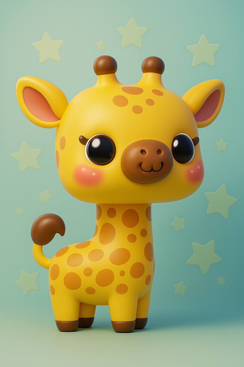 3D Art Cute Giraffe illustration 3d 3d giraffe animation characterart design giraffe graphic design illustration illustrator poster design