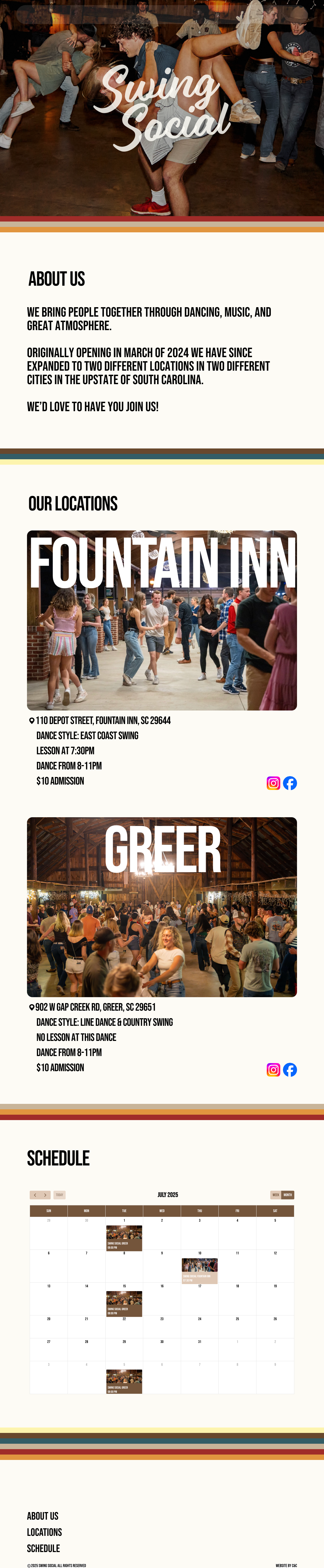Swing Social dance event swing uiux webdesign