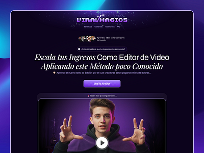 Landing page design • Viral Magics digital product landing page web design