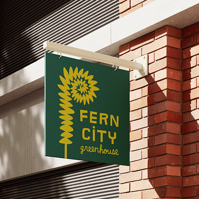 Fern City Greenhouse branding graphic design greenhouse handdrawn logo illustration logo design merch design mural design signage t shirt design tote bag