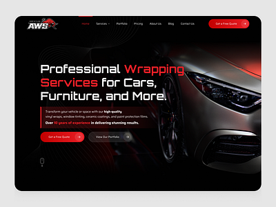 Car Wrapping Website Design – Dark UX/UI for Automotive Service automotivewebdesign car website carwrappingwebsite dark website darkui detailing website landing page design landing page ui ux landingpagedesign saaswebdesign ui designer uiux ux designer uxuidesign vehiclewraps web design website design wrap website