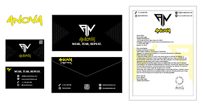 ANOVA – Brand Identity Design | Stationary Design brand identity branding business card design design expressive design graphic design illustration letterhead design logo monochrome stationary design stationery design streetwear branding vector