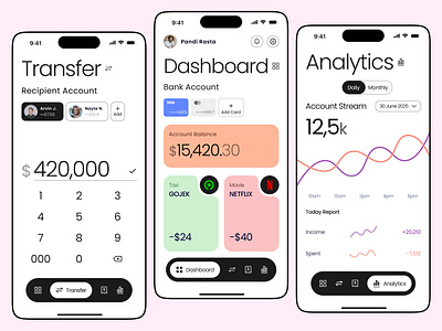 Bank ISFGD - Help you manage your stream app bank design mobile ui ux