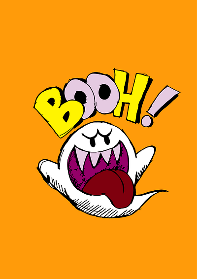 BOOH funny ghost graphic design illustration illustrator vector vector art
