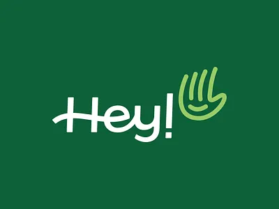 Sports booking app logo design - Hey! - waving hand + smile athletes court reservations digital sports solutions field rentals logo logo design match scheduling online sports reservations player engagement smile social interaction sport enthusiasts sports booking app sports community sports industry sports management software sports tech training venue booking waving hand