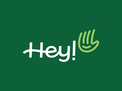 Sports booking app logo design - Hey! - waving hand + smile athletes court reservations digital sports solutions field rentals logo logo design match scheduling online sports reservations player engagement smile social interaction sport enthusiasts sports booking app sports community sports industry sports management software sports tech training venue booking waving hand